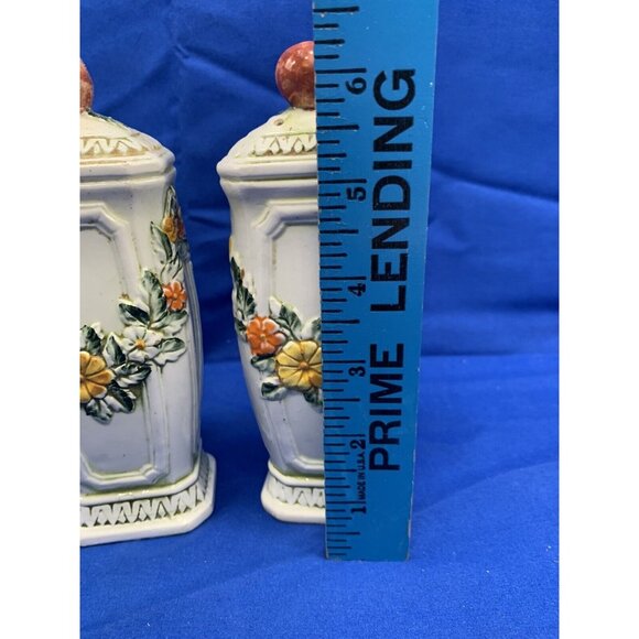 Vtg Lefton Salt Pepper Shakers Fruit Floral (Z4) Ceramic 105 - Picture 2 of 9